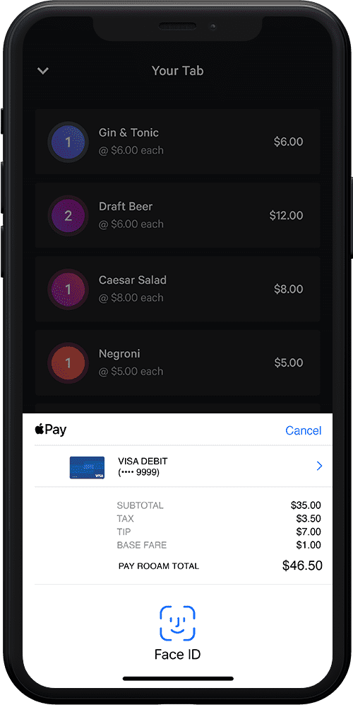 Rooam App with Apple Pay