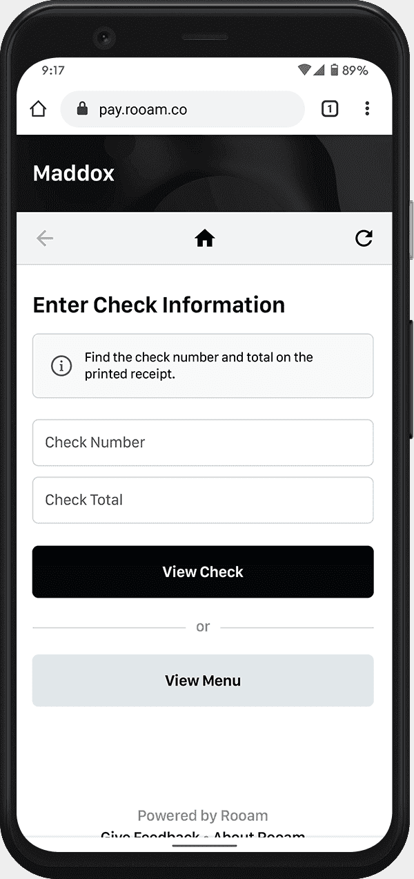 Find the Check by entering the check number or scanning a QR code